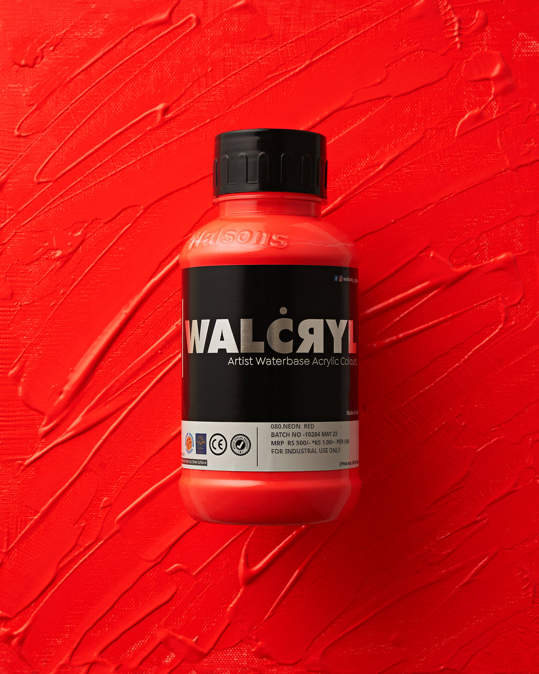 080 Neon Red  - WALCRYL Artist Waterbase Acrylic Colours