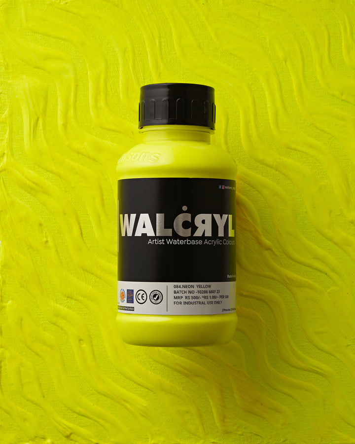 084 Neon Yellow- WALCRYL Artist Waterbase Acrylic Colours