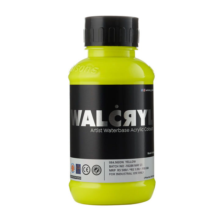 084 Neon Yellow- WALCRYL Artist Waterbase Acrylic Colours